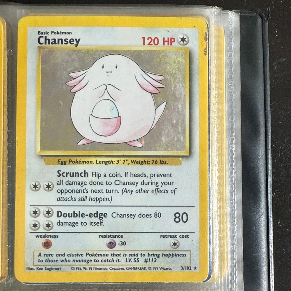 Pokemon Card - Chansey with Yellow and Blue